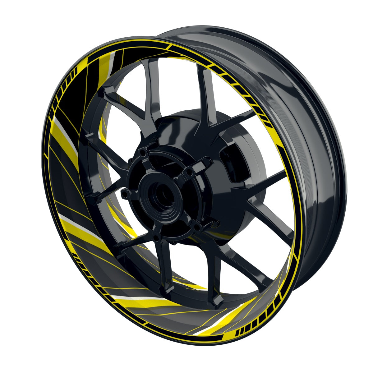 Felgenaufkleber Gyroscope Design Premium gelb
