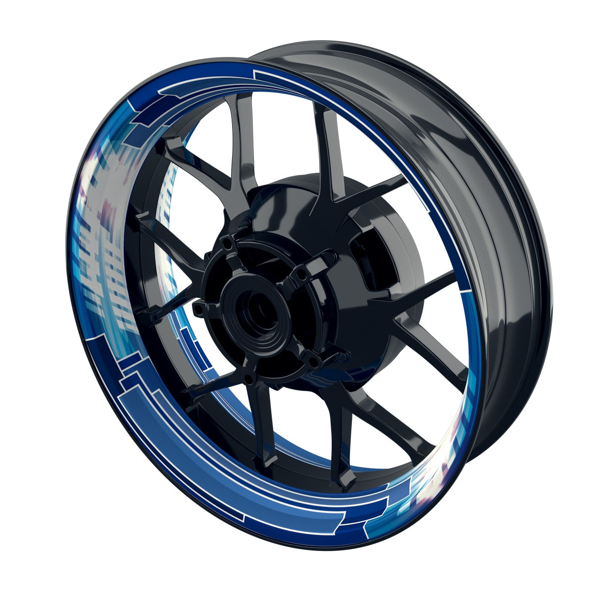 Felgenaufkleber Space Design Premium blau