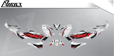 Dekor passend für Yamaha TMAX 560 - Wild Edition, Farbe Rot, Übersicht Dekorsatz