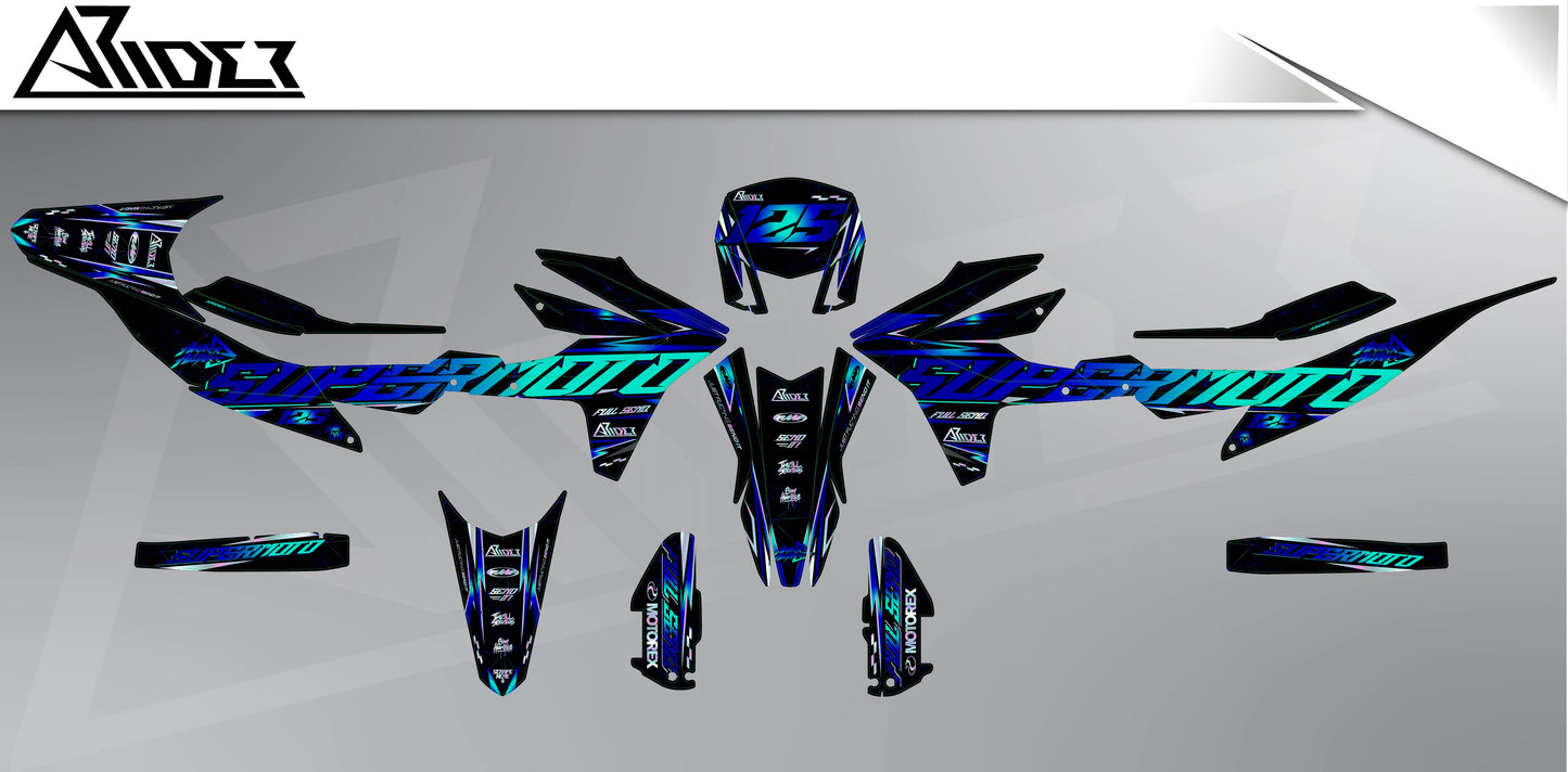 Graphics Kit suitable for Aprilia SX 125 - Glitch Edition