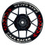 Felgenaufkleber Cafe Racer Premium Design Grid B rot