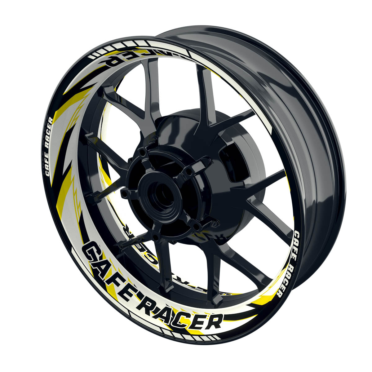Felgenaufkleber Cafe Racer Premium Design Razor W gelb