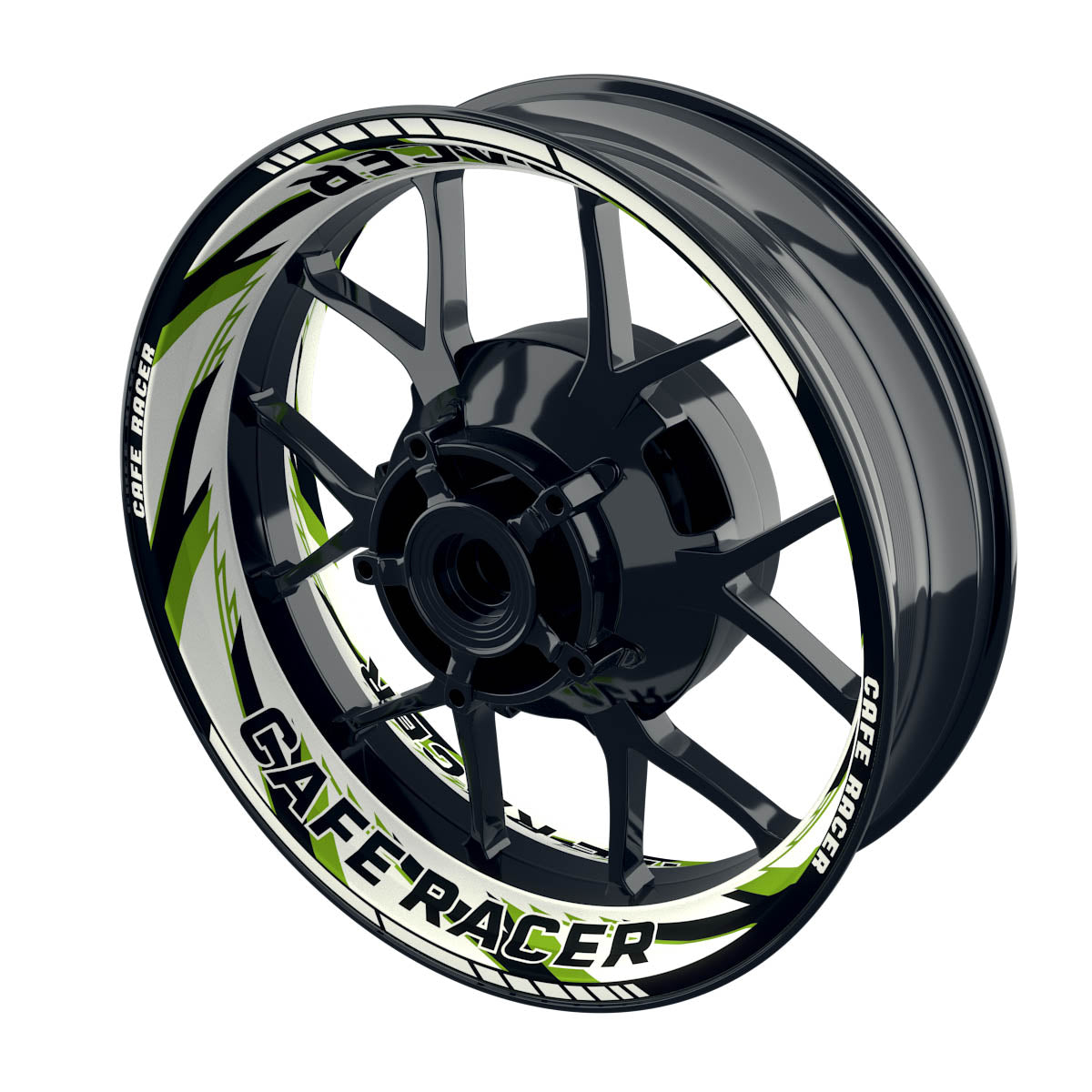 Felgenaufkleber Cafe Racer Premium Design Razor W grün