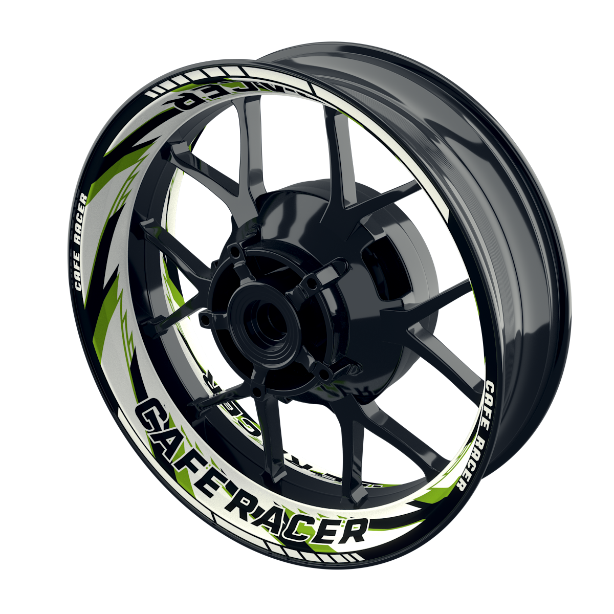 Felgenaufkleber Cafe Racer Premium Design Razor W grün