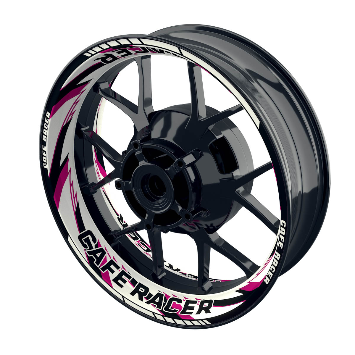 Felgenaufkleber Cafe Racer Premium Design Razor W pink