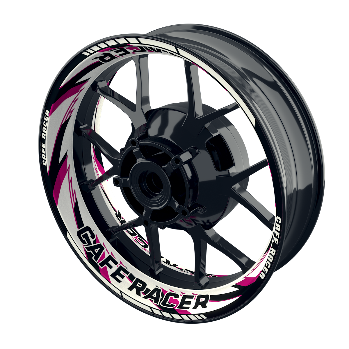Felgenaufkleber Cafe Racer Premium Design Razor W pink