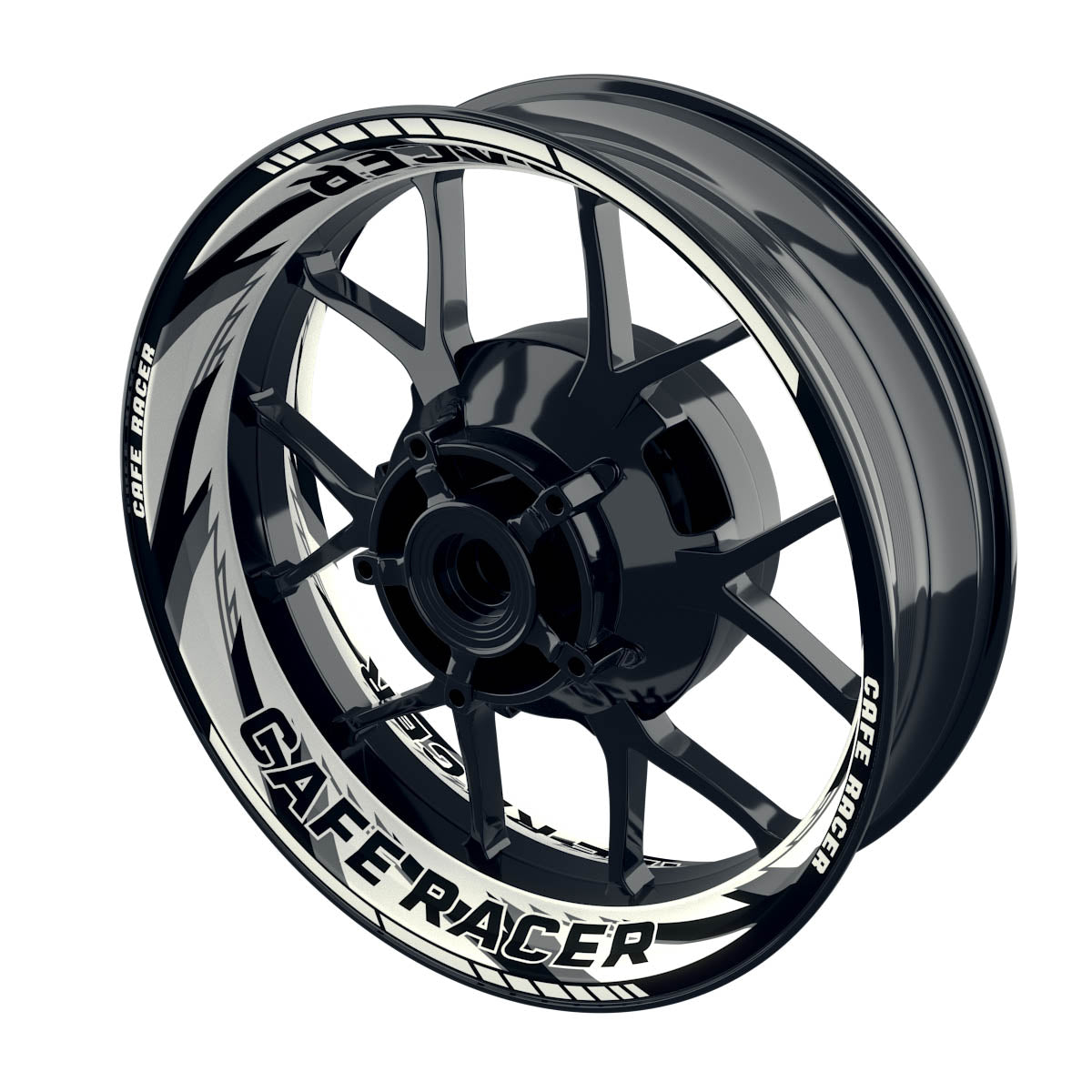 Felgenaufkleber Cafe Racer Premium Design Razor W schwarz