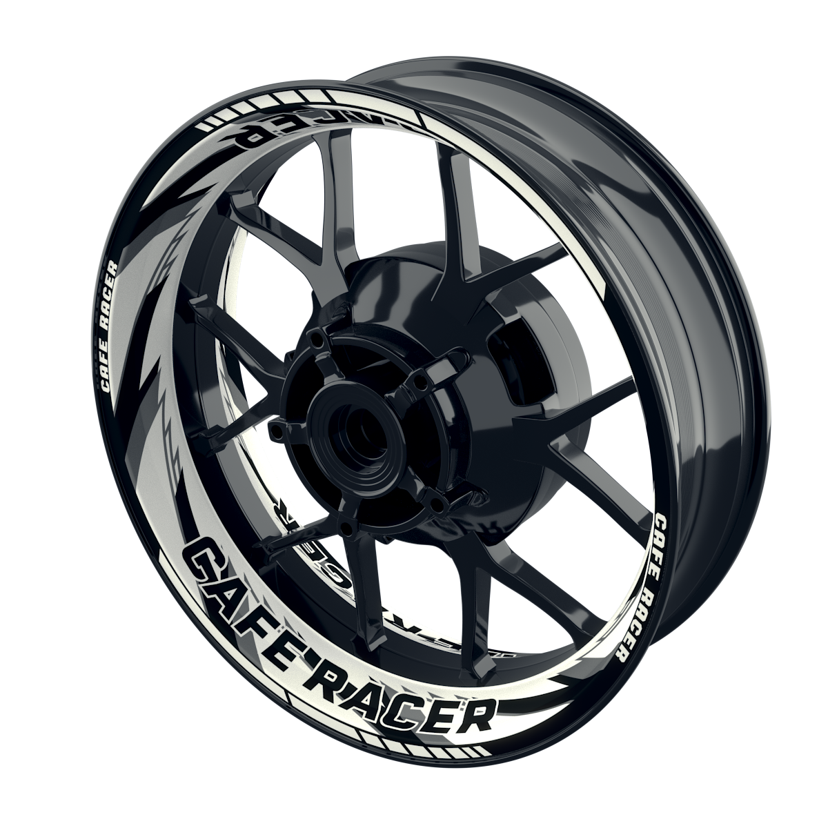 Felgenaufkleber Cafe Racer Premium Design Razor W schwarz