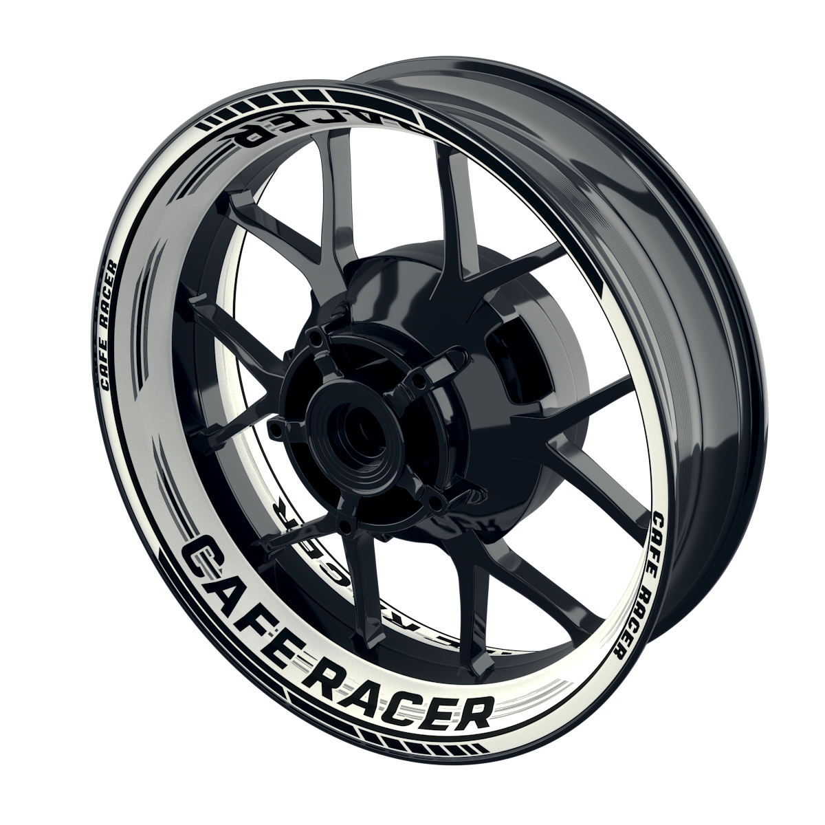 Felgenaufkleber Cafe Racer Scratched Wheelsticker Premium geteilt blau