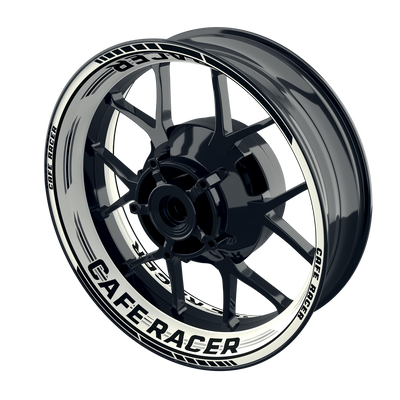 Felgenaufkleber Cafe Racer Scratched Wheelsticker Premium geteilt weiss