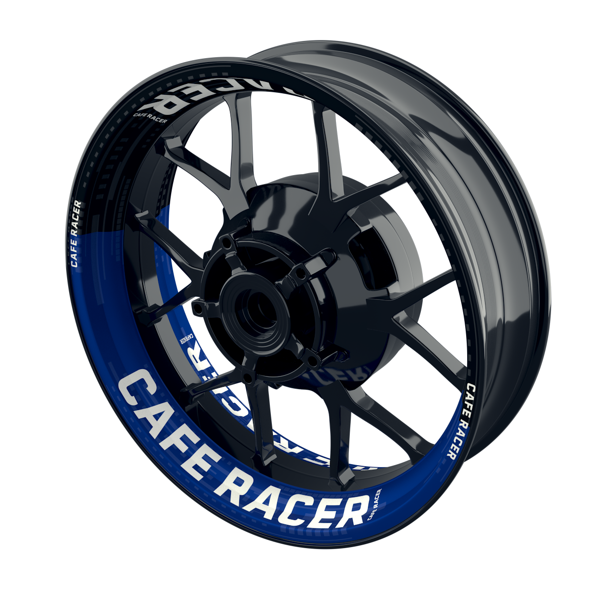 Felgenaufkleber Cafe Racer V1 Premium blau