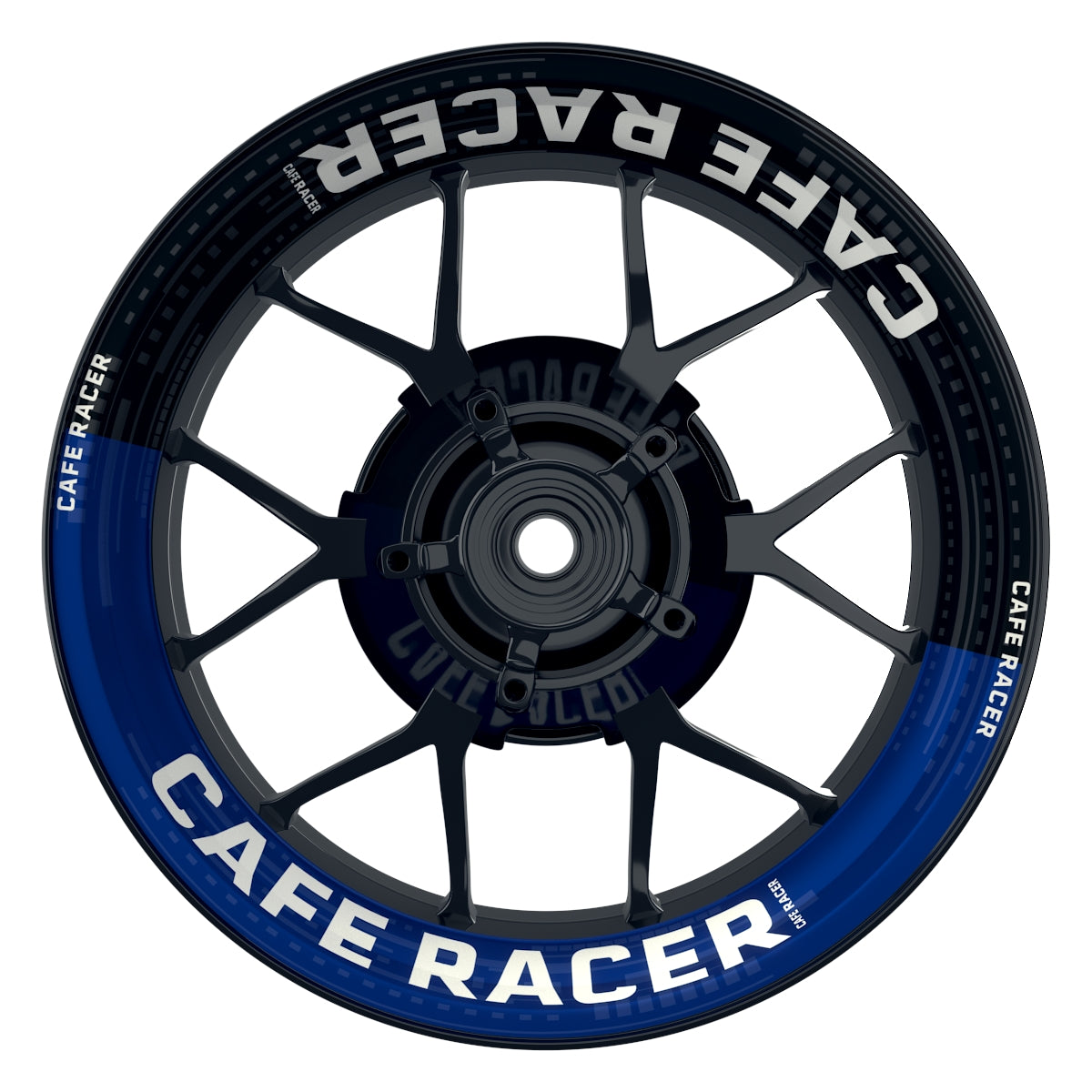 Felgenaufkleber Cafe Racer V1 Premium blau