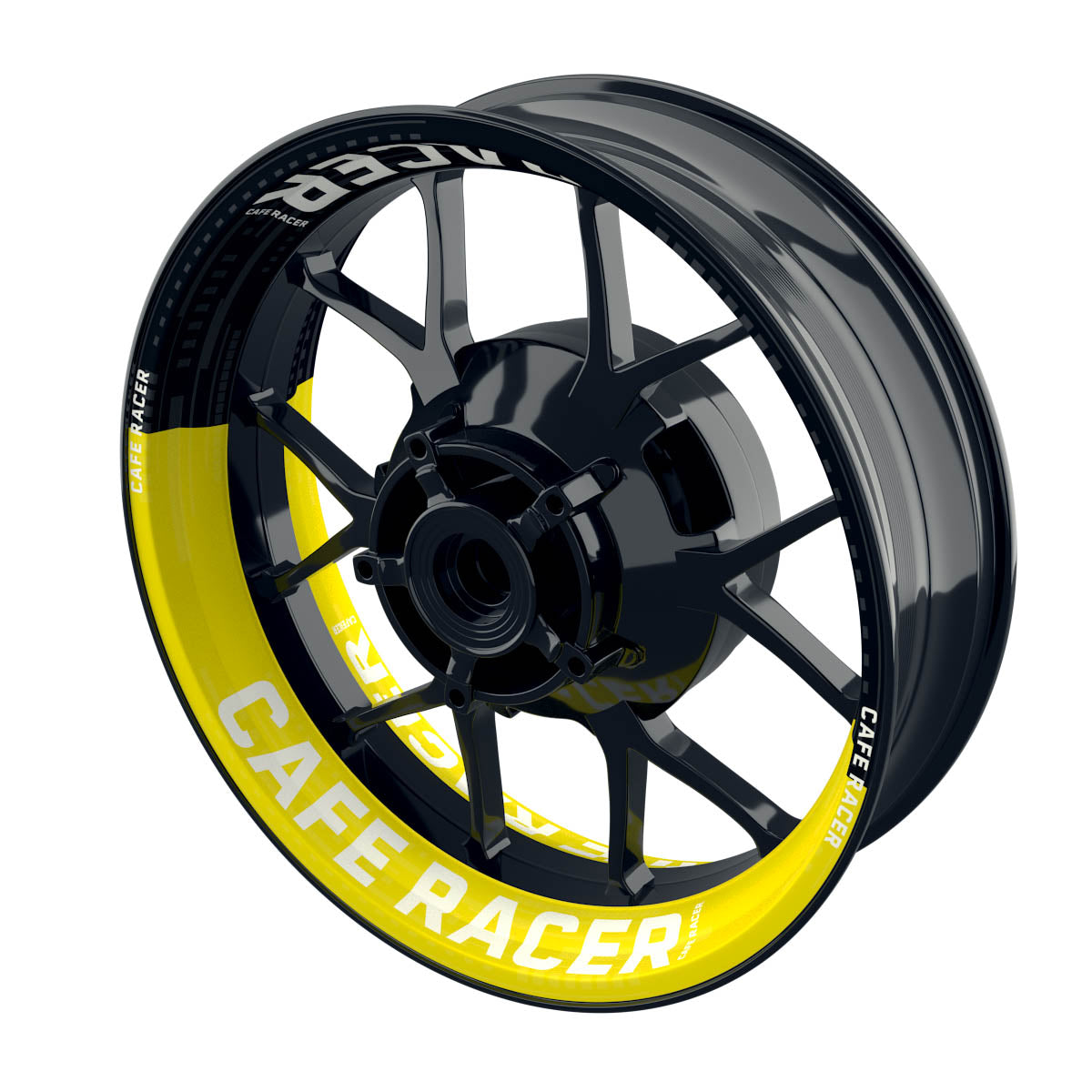 Felgenaufkleber Cafe Racer V1 Premium gelb