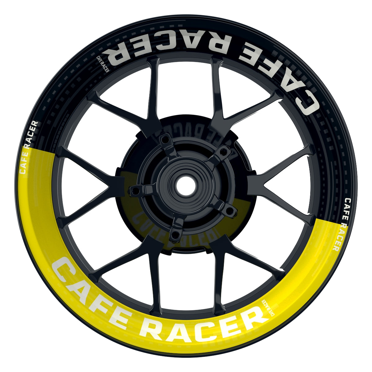 Felgenaufkleber Cafe Racer V1 Premium gelb