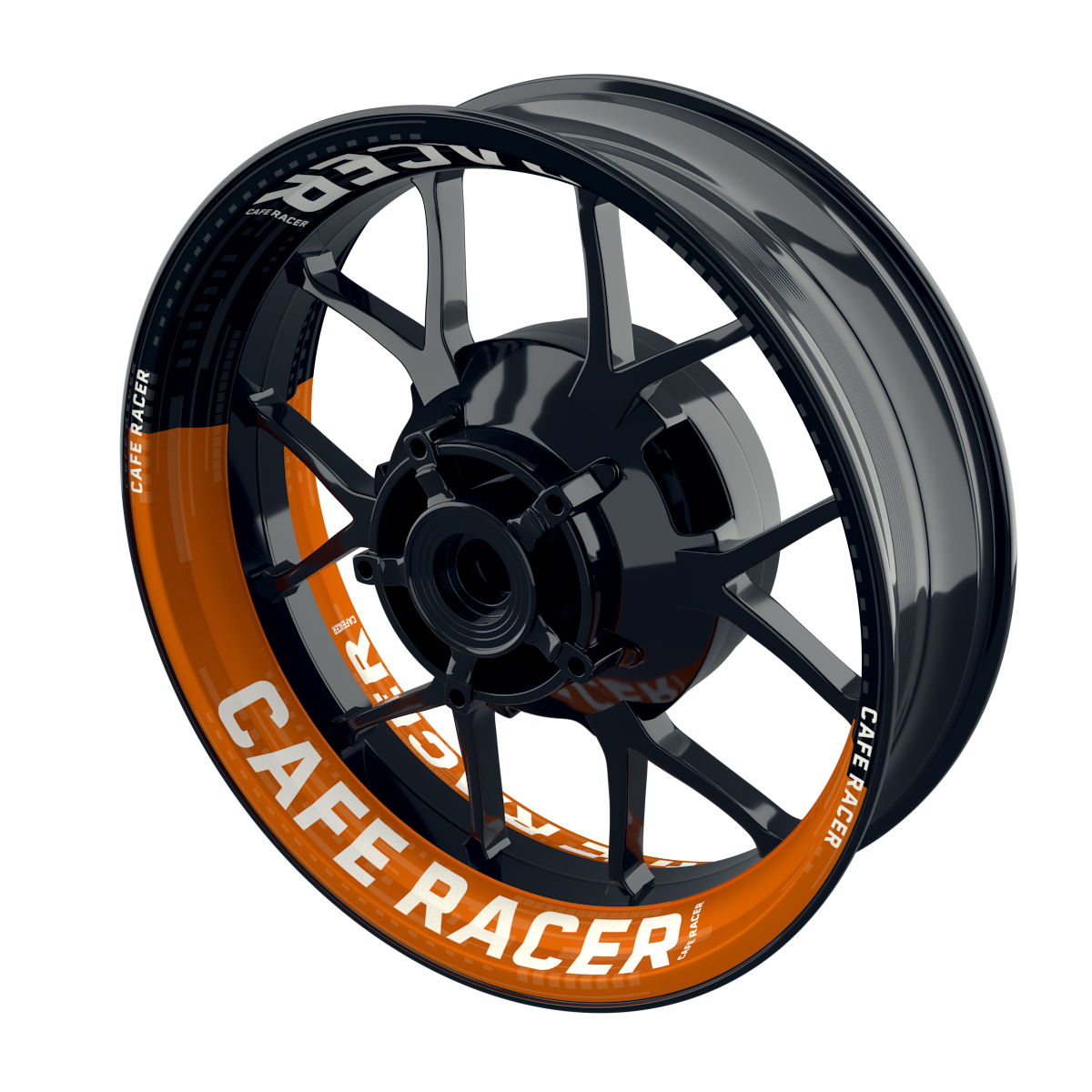 Felgenaufkleber Cafe Racer V1 Premium orange