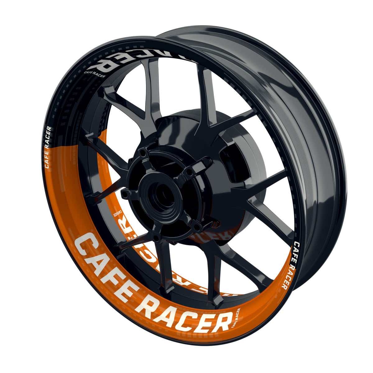 Felgenaufkleber Cafe Racer V1 Premium orange