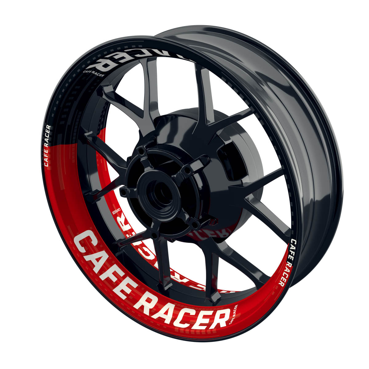 Felgenaufkleber Cafe Racer V1 Premium rot