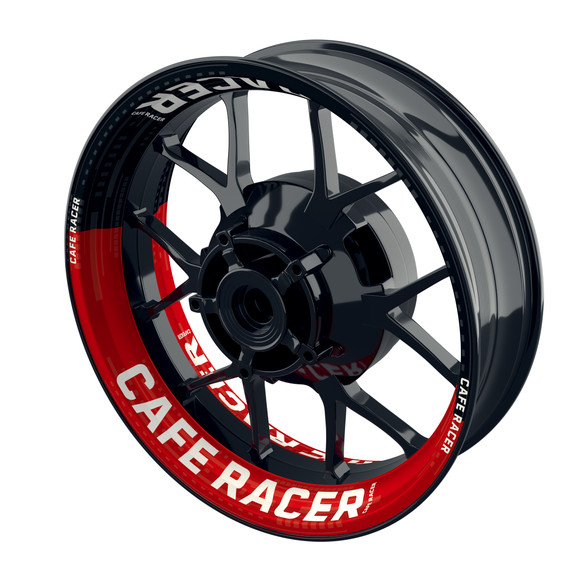 Felgenaufkleber Cafe Racer V1 Premium rot