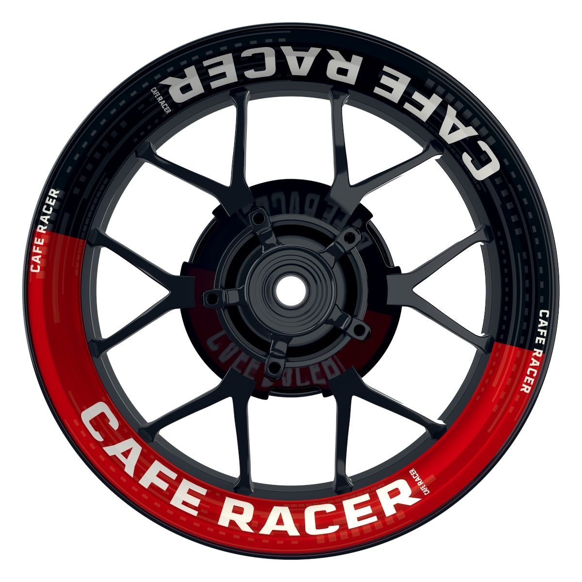 Felgenaufkleber Cafe Racer V1 Premium rot