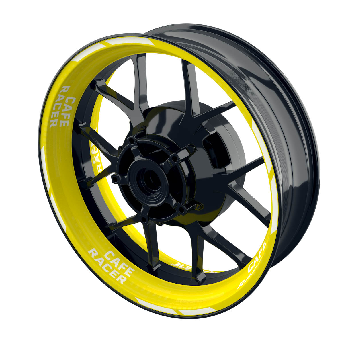 Felgenaufkleber Cafe Racer V2 Premium gelb