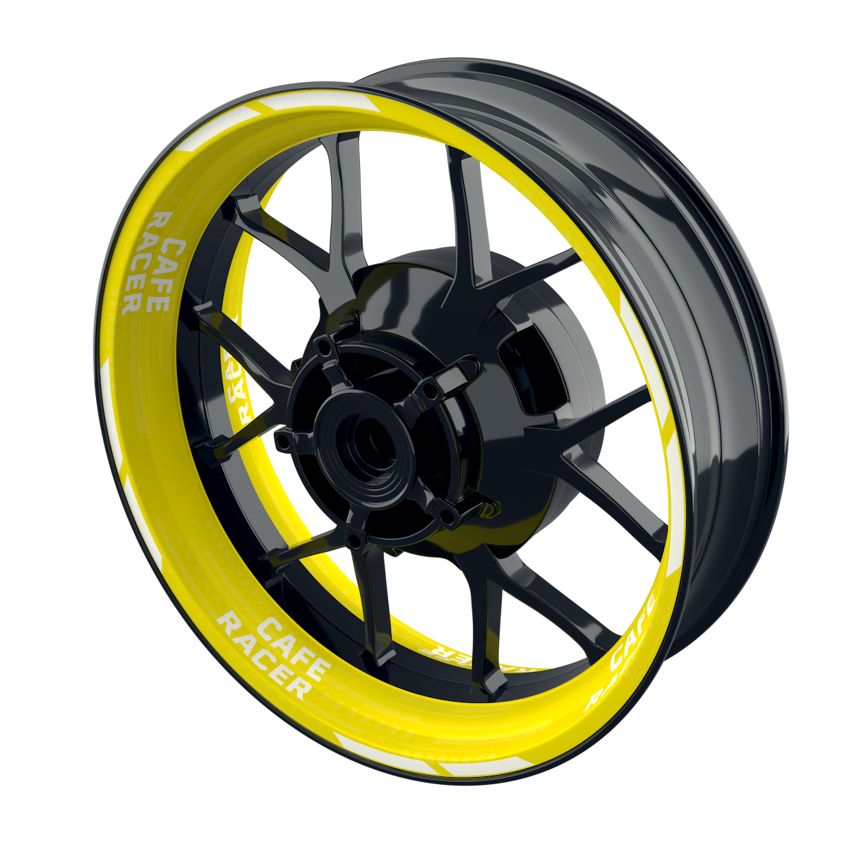 Felgenaufkleber Cafe Racer V2 Premium gelb