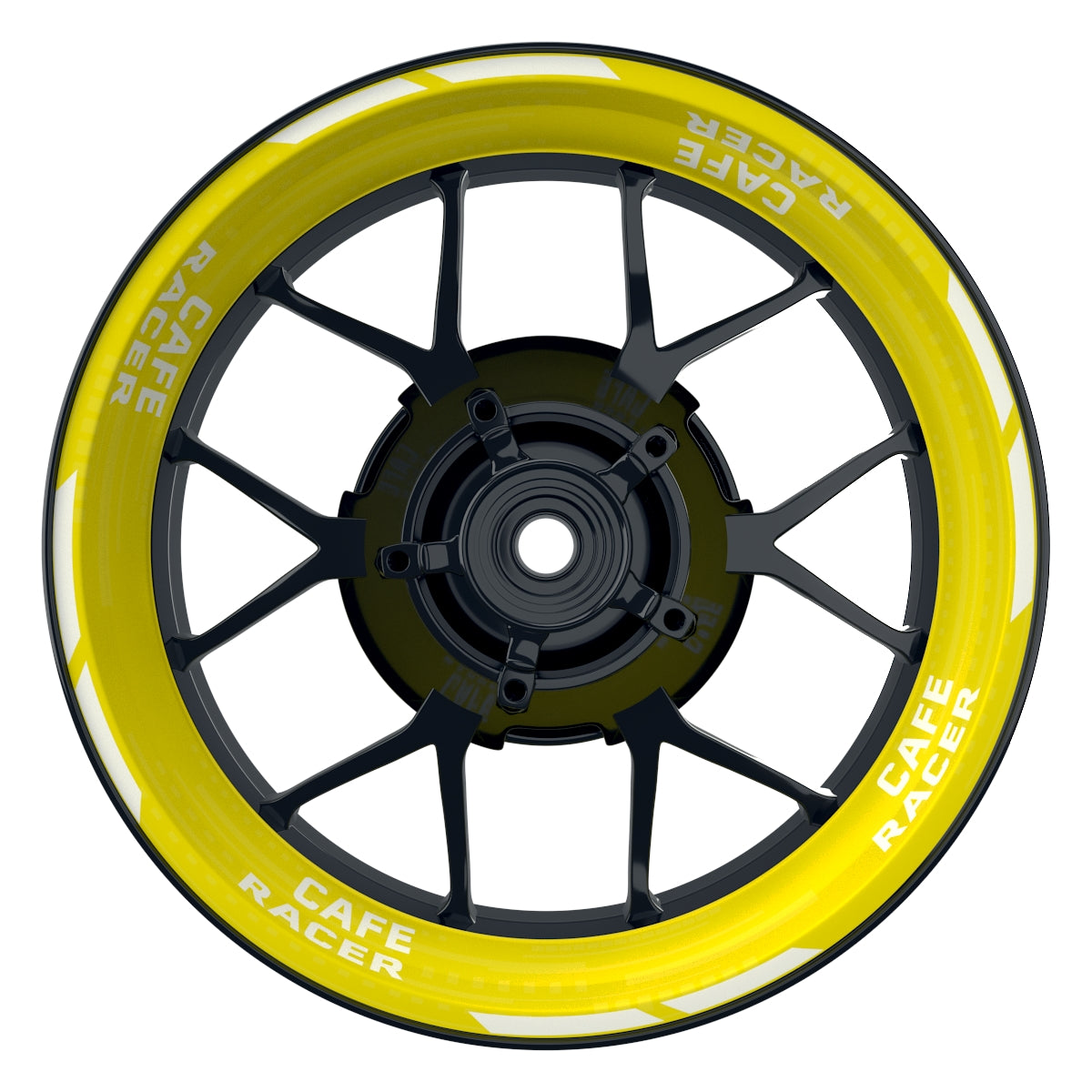 Felgenaufkleber Cafe Racer V2 Premium gelb
