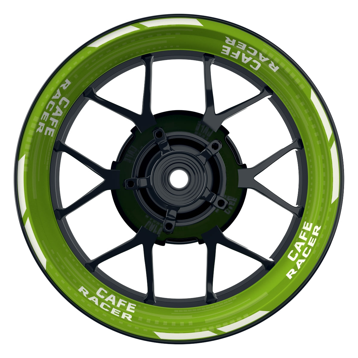 Felgenaufkleber Cafe Racer V2 Premium grün