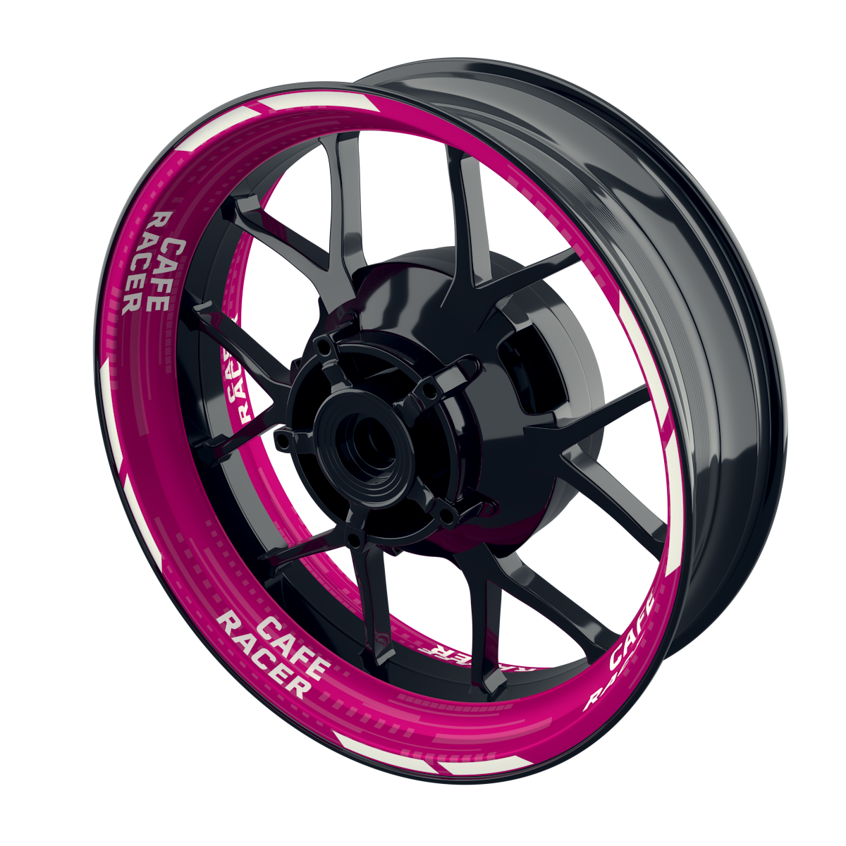 Felgenaufkleber Cafe Racer V2 Premium pink