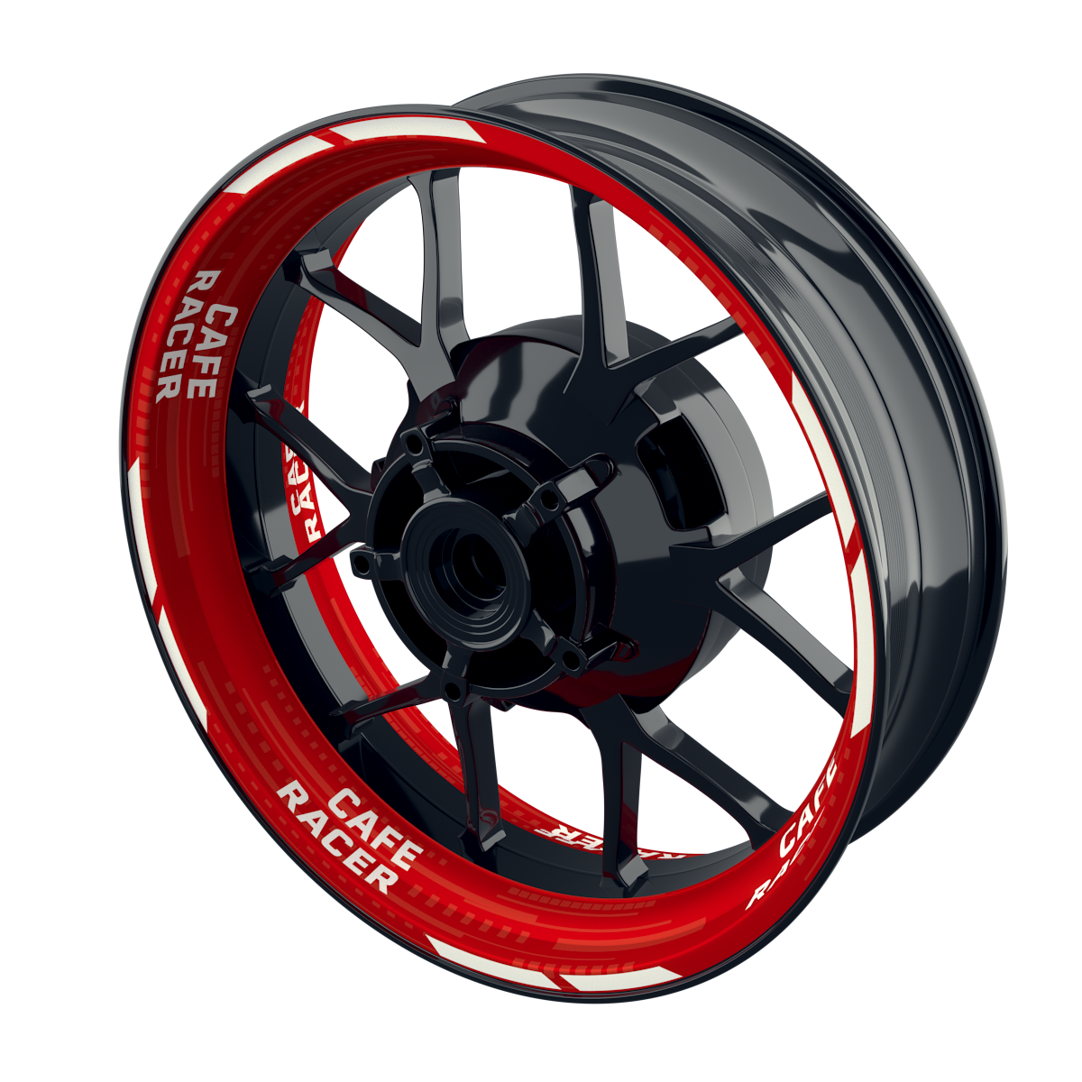 Felgenaufkleber Cafe Racer V2 Premium rot