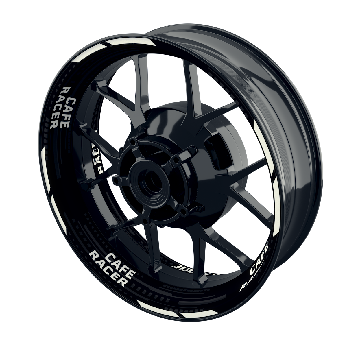 Felgenaufkleber Cafe Racer V2 Premium schwarz