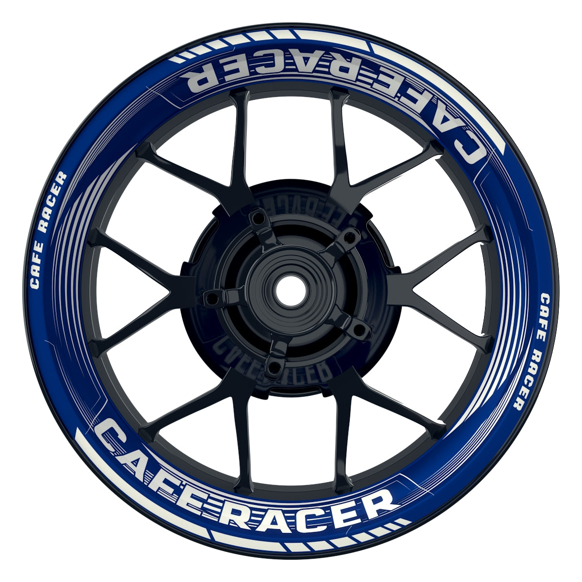 Felgenaufkleber Cafe racer Premium Design Saw B blau