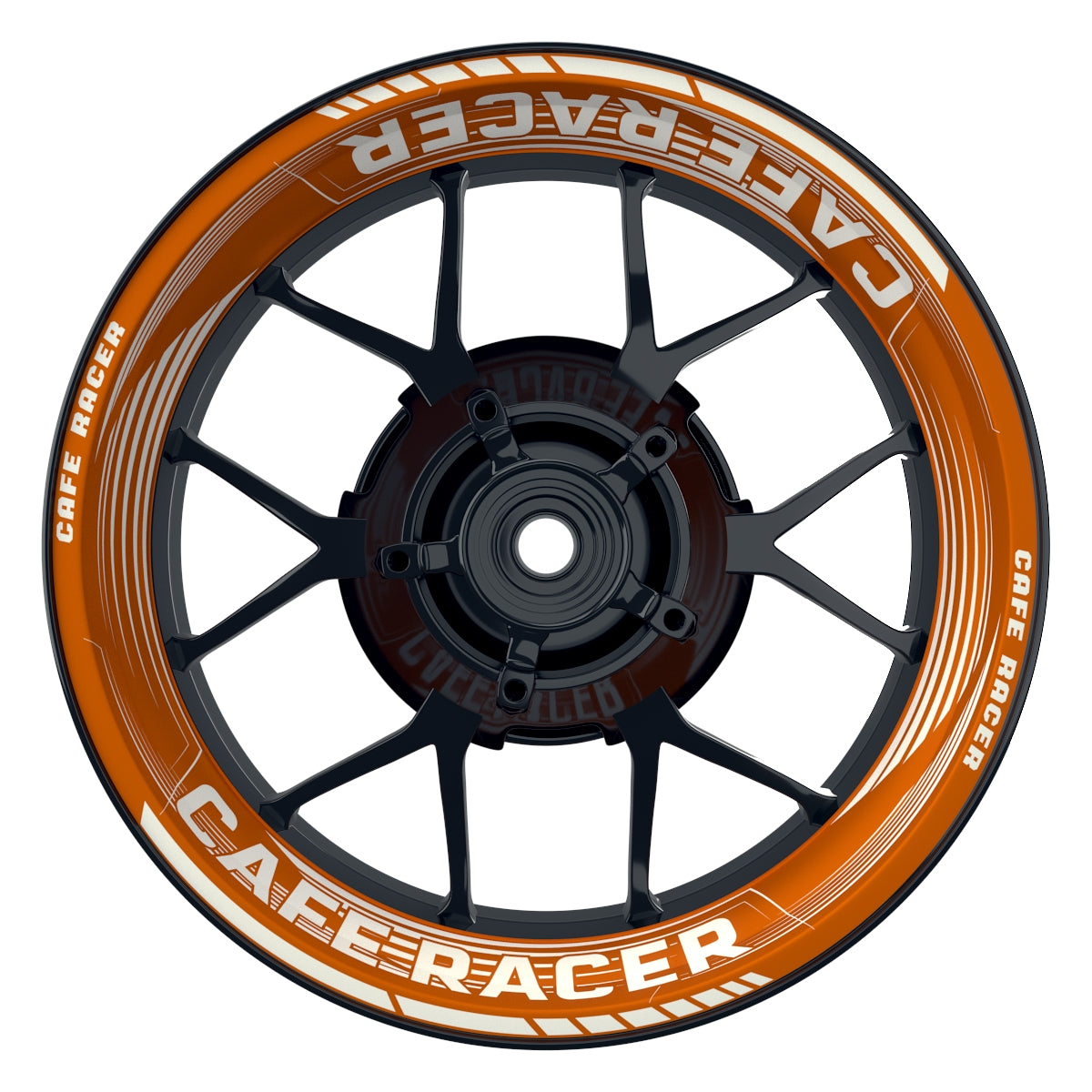 Felgenaufkleber Cafe racer Premium Design Saw B orange
