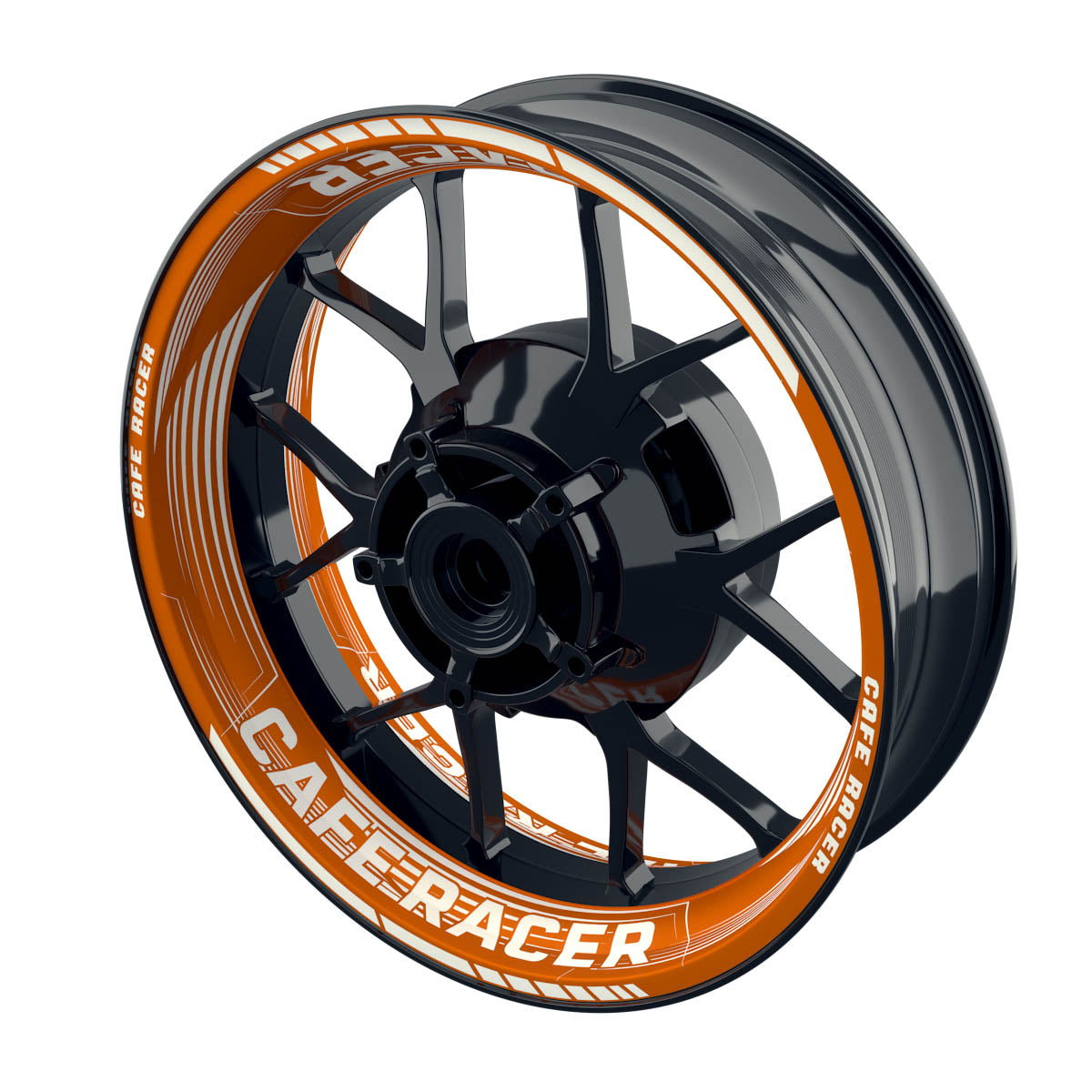 Felgenaufkleber Cafe racer Premium Design Saw B orange