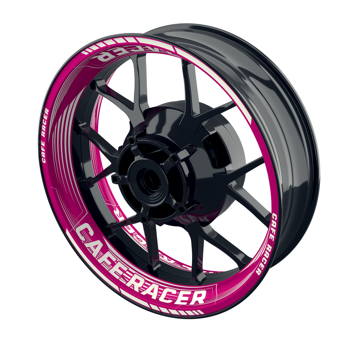 Felgenaufkleber Cafe racer Premium Design Saw B pink
