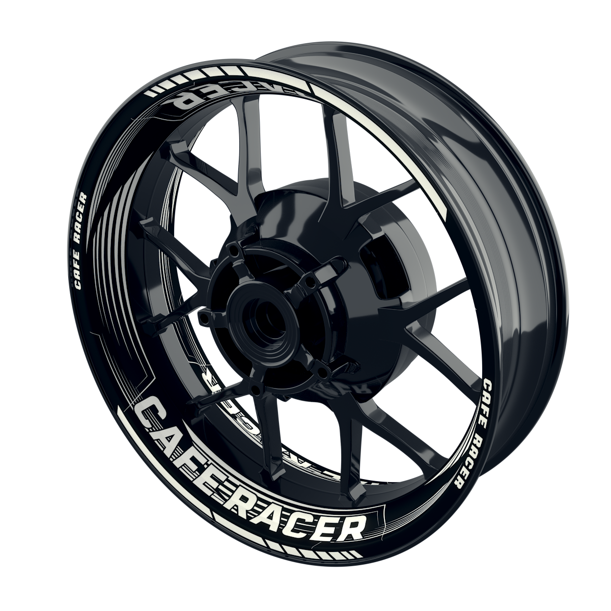 Felgenaufkleber Cafe Racer SAW Wheelsticker Premium geteilt weiss