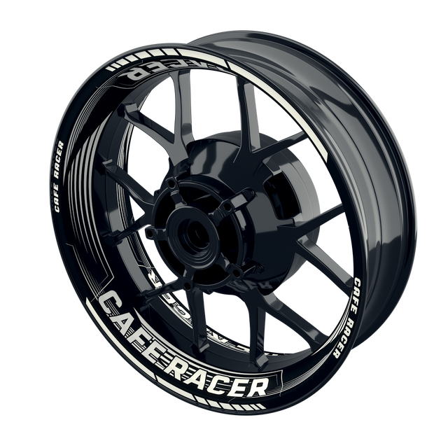 Felgenaufkleber Cafe Racer SAW Wheelsticker Premium geteilt weiss