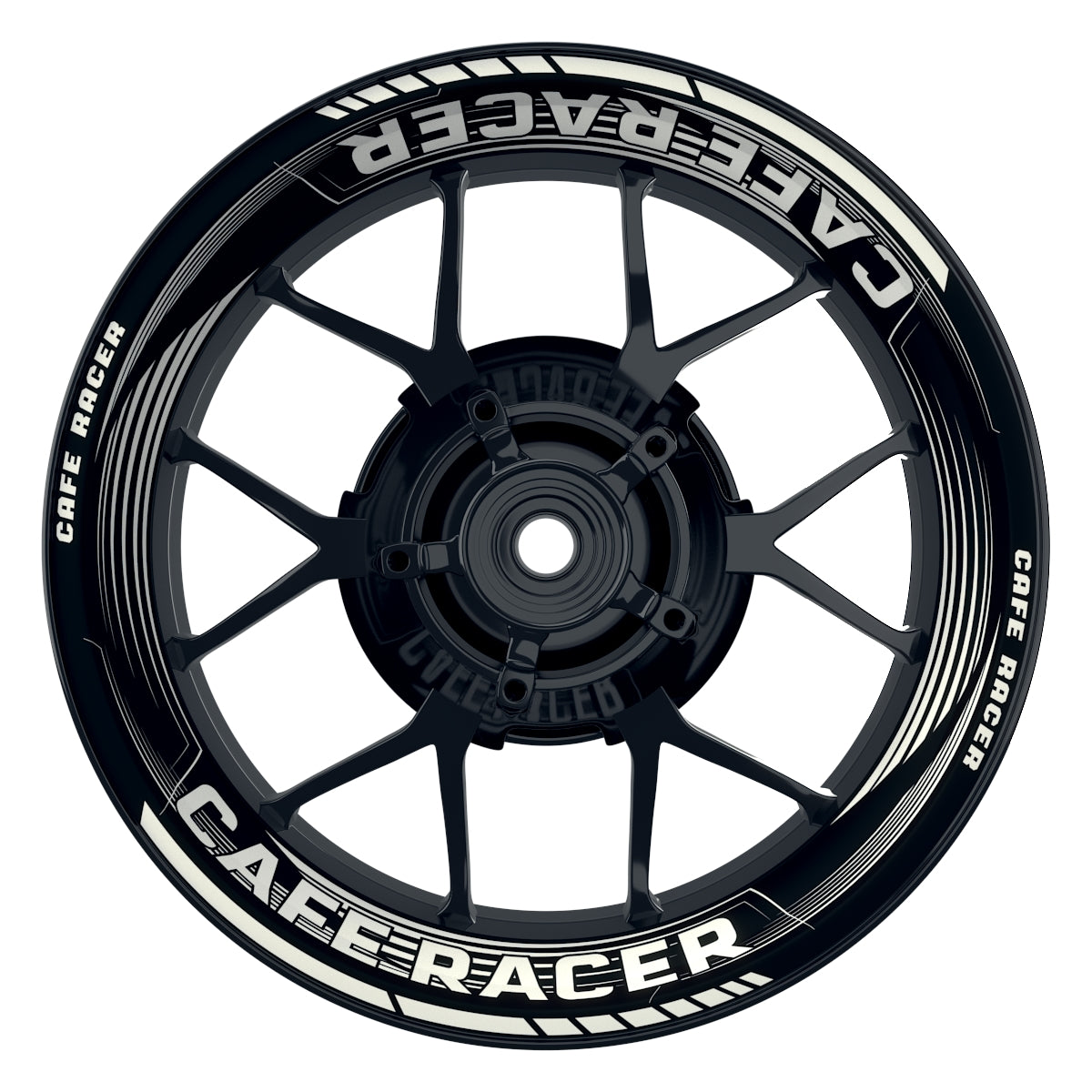 Felgenaufkleber Cafe racer Premium Design Saw B schwarz