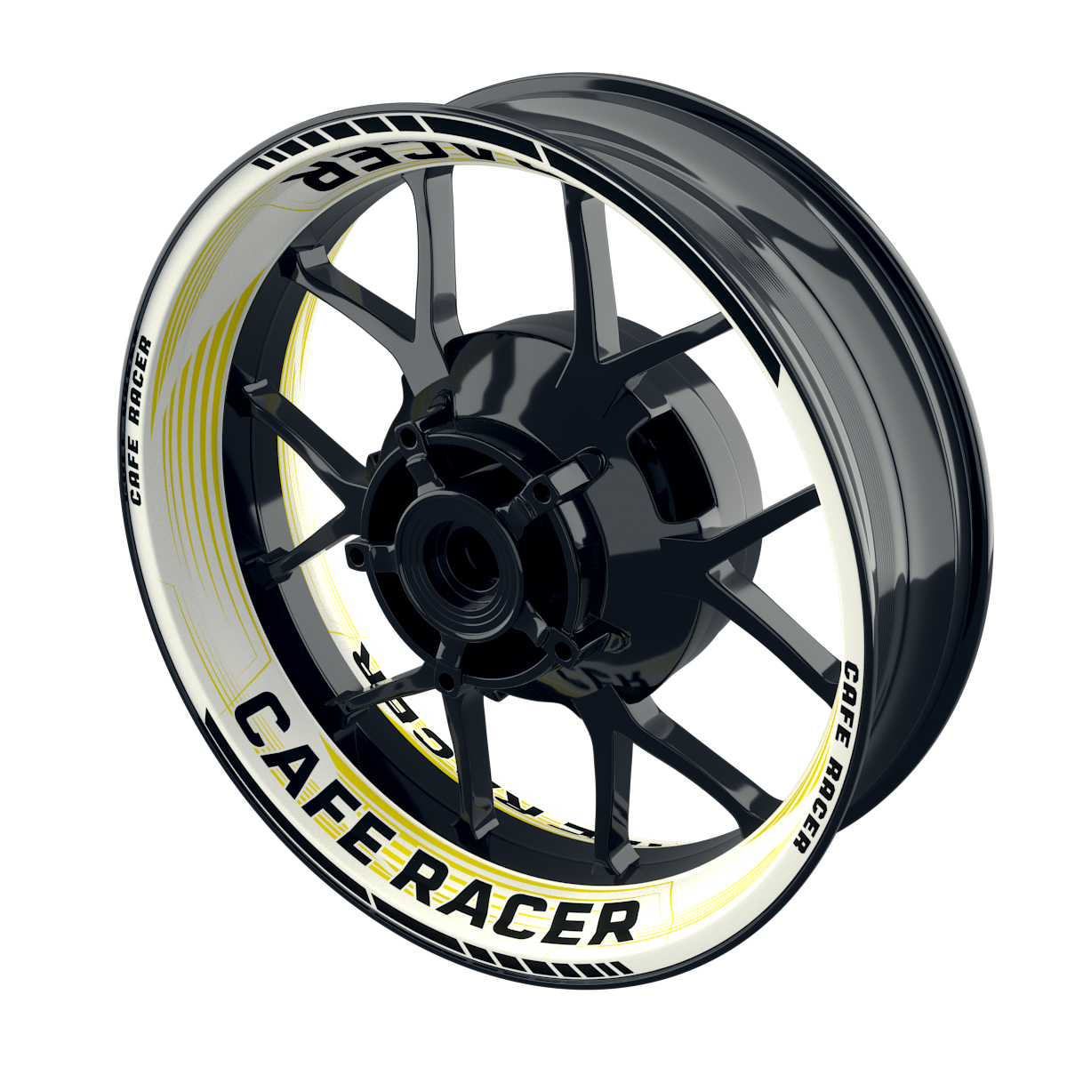 Felgenaufkleber Cafe racer Premium Design Saw W gelb
