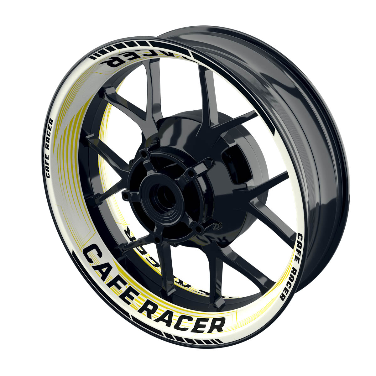 Felgenaufkleber Cafe racer Premium Design Saw W gelb