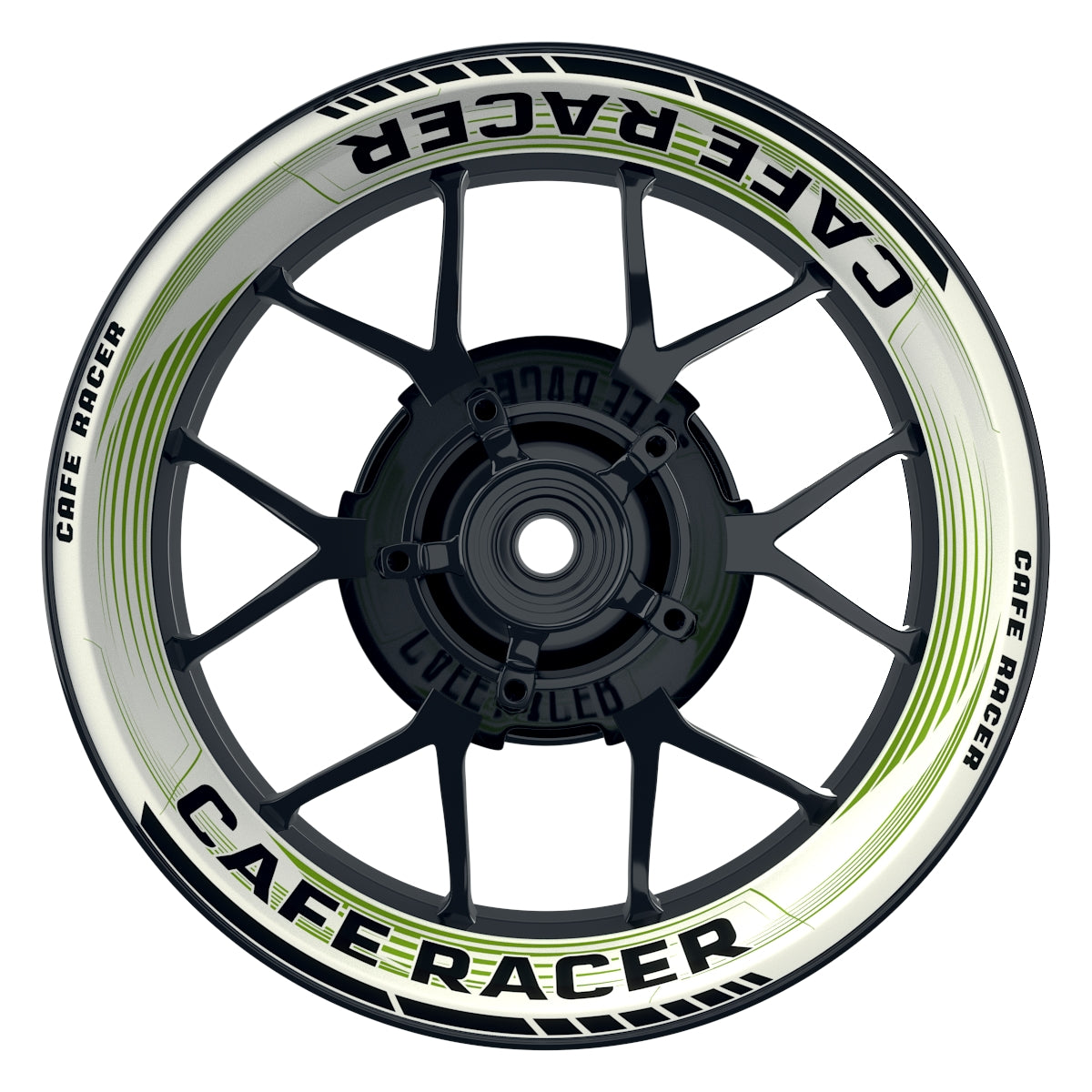 Felgenaufkleber Cafe racer Premium Design Saw W grün