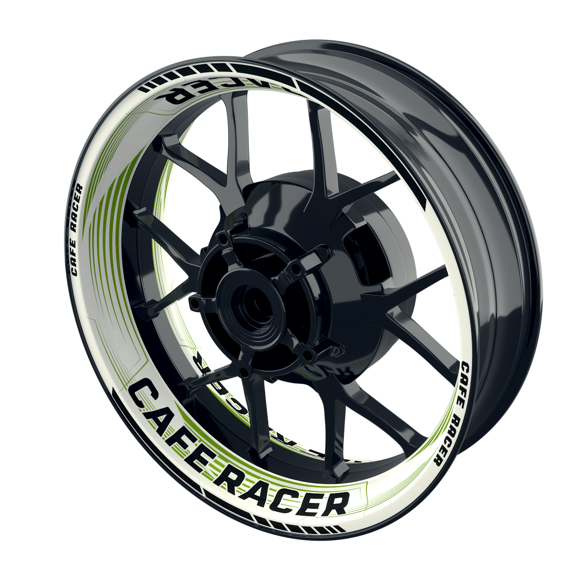 Felgenaufkleber Cafe racer Premium Design Saw W orange