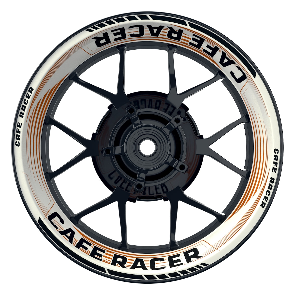 Felgenaufkleber Cafe racer Premium Design Saw W orange
