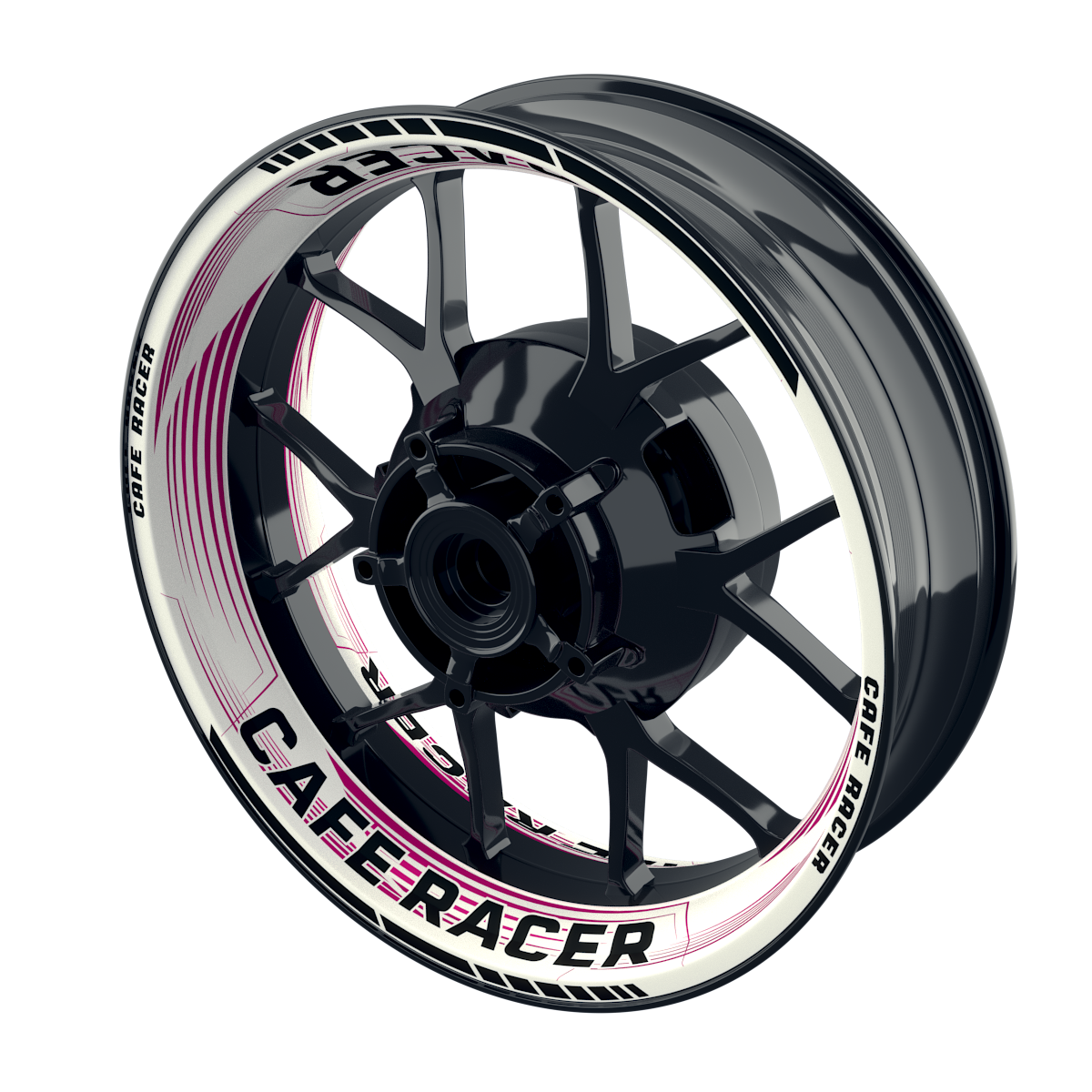 Felgenaufkleber Cafe racer Premium Design Saw W pink
