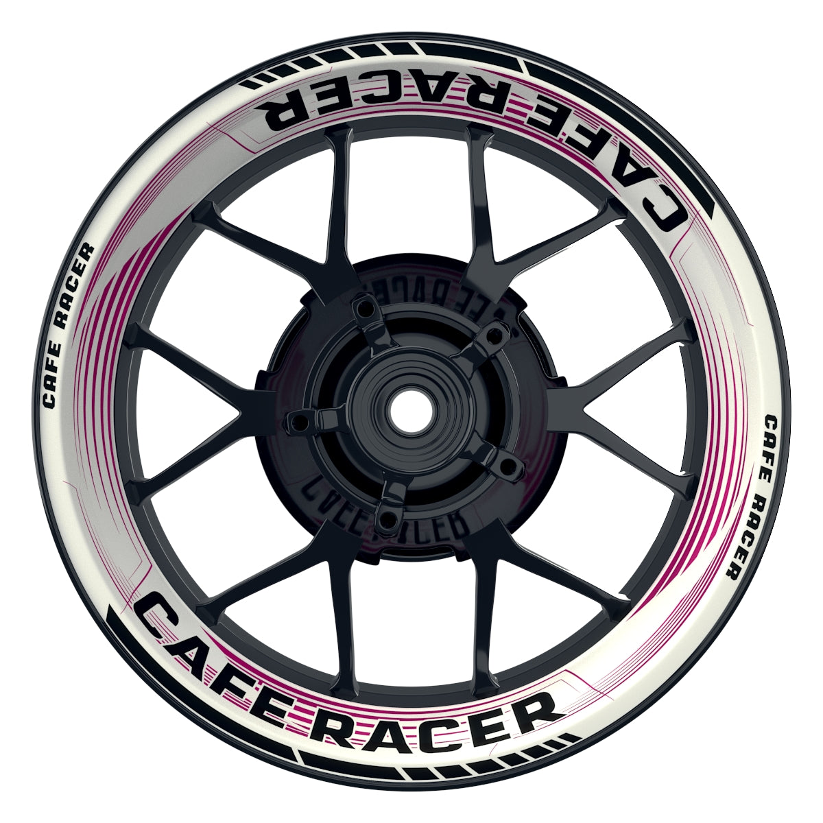 Felgenaufkleber Cafe racer Premium Design Saw W pink
