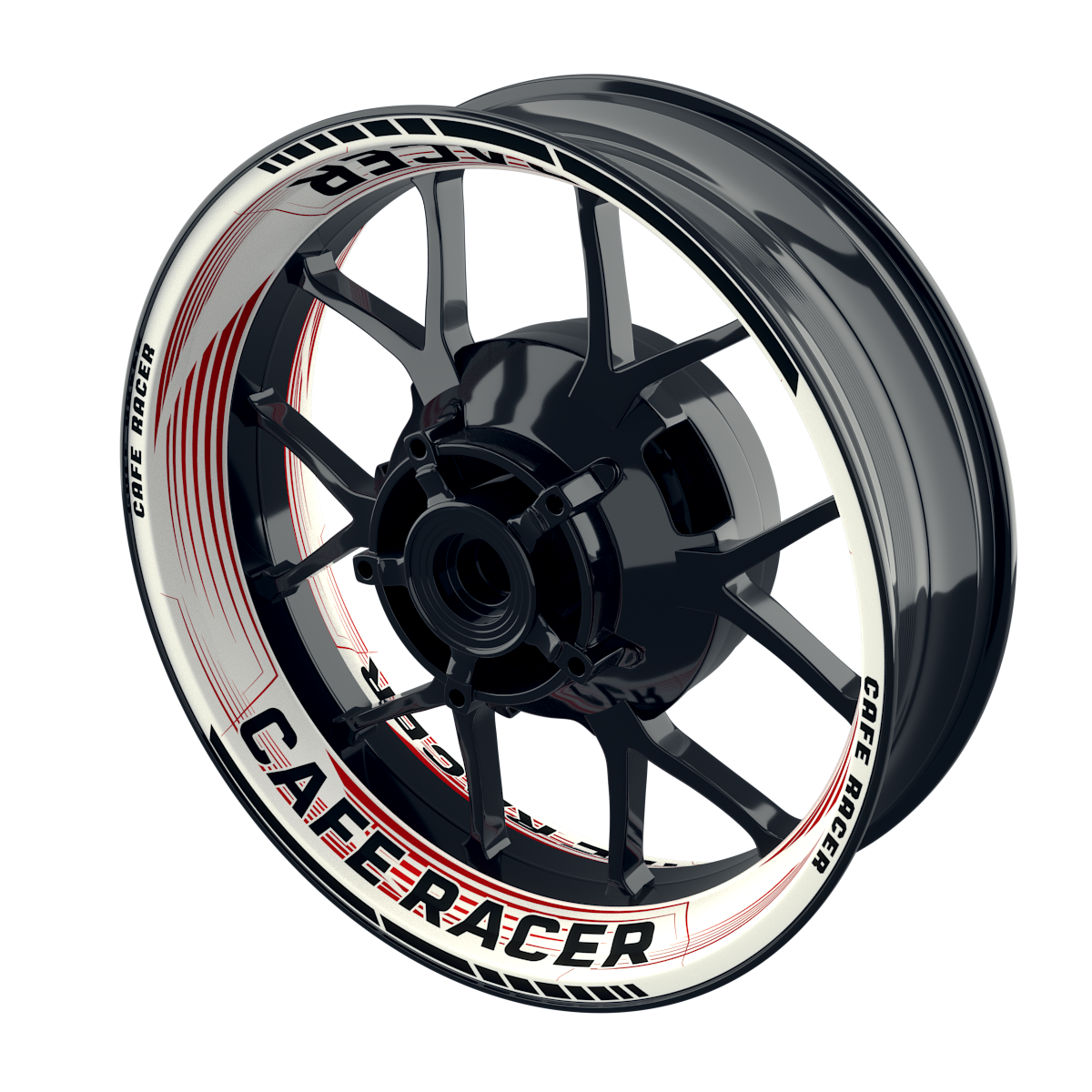 Felgenaufkleber Cafe racer Premium Design Saw W rot