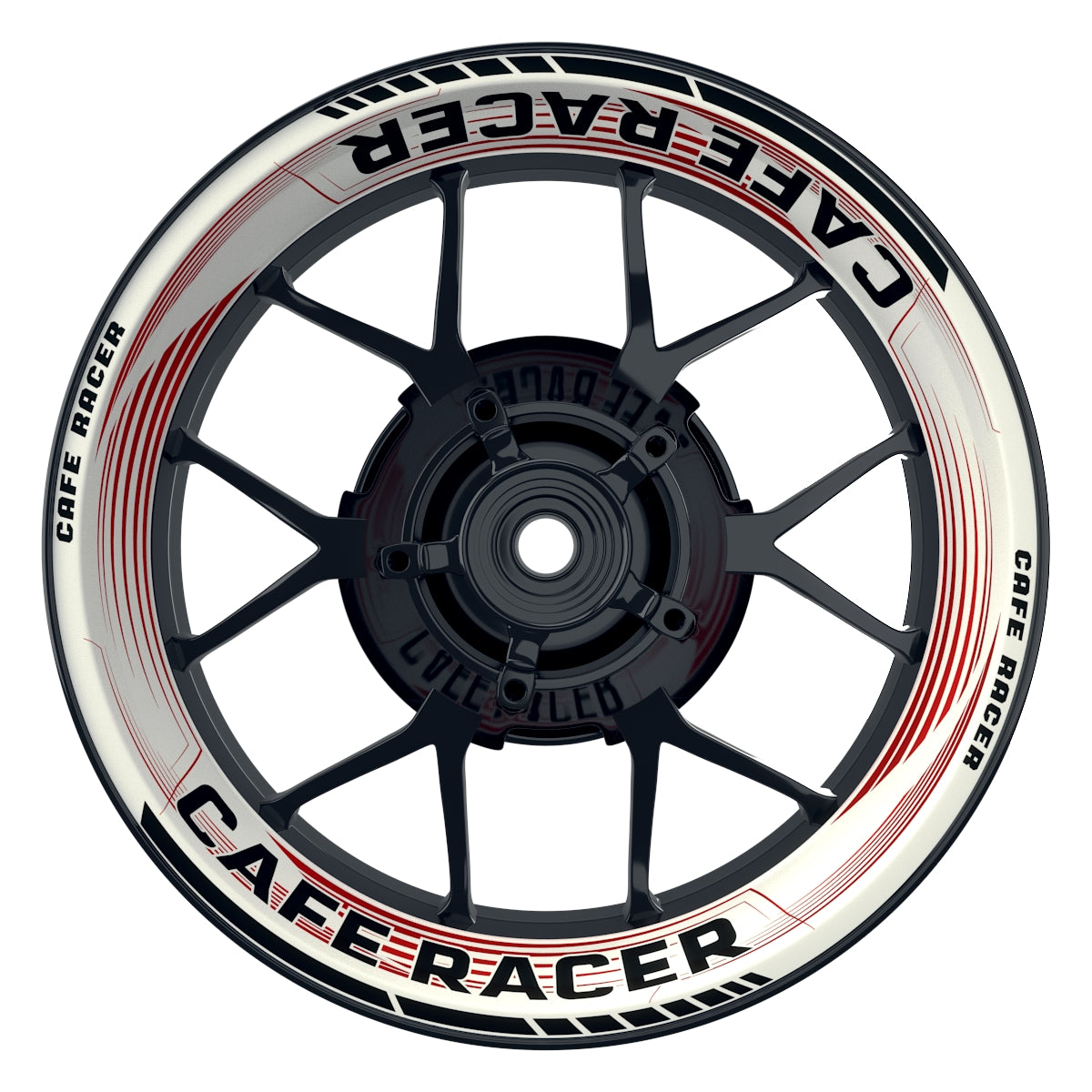 Felgenaufkleber Cafe racer Premium Design Saw W rot