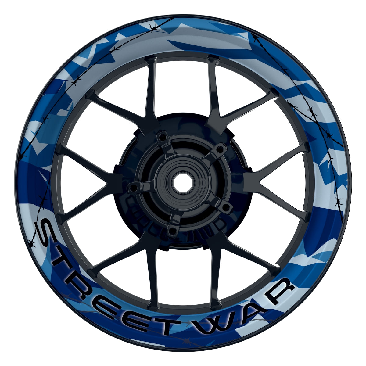 Felgenaufkleber Camouflage Blue eckig Streetwar Premium keine