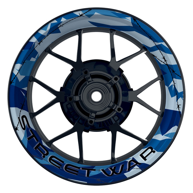 Felgenaufkleber Camouflage Blue eckig Streetwar Premium keine