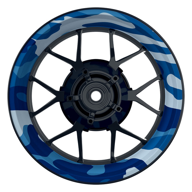 Felgenaufkleber Camouflage Blue rund clean Premium keine