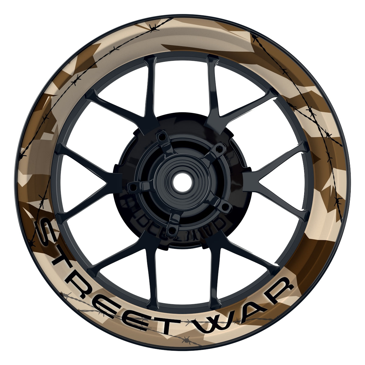 Felgenaufkleber Camouflage Desert eckig Streetwar Premium keine